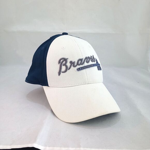 Nike Atlanta Braves Stretch Fit Baseball Cap Hat MLB Team Logo 6 Panel - Picture 2 of 7